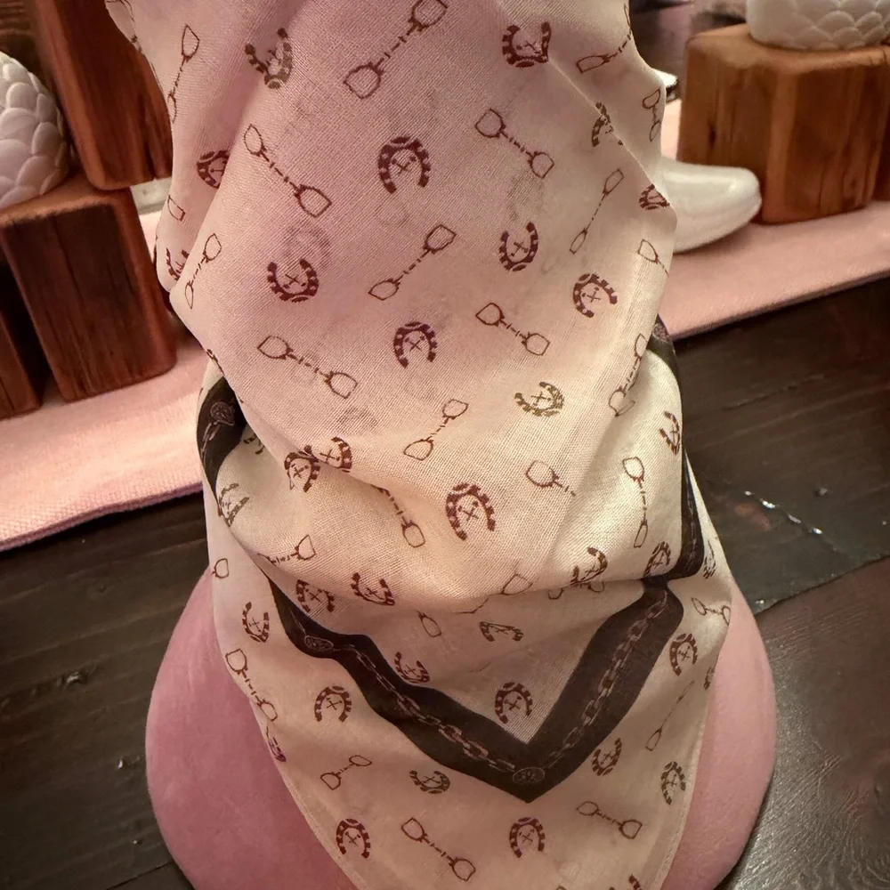 Vintage PG by Paolo Gucci scarf featuring stirrups and bits